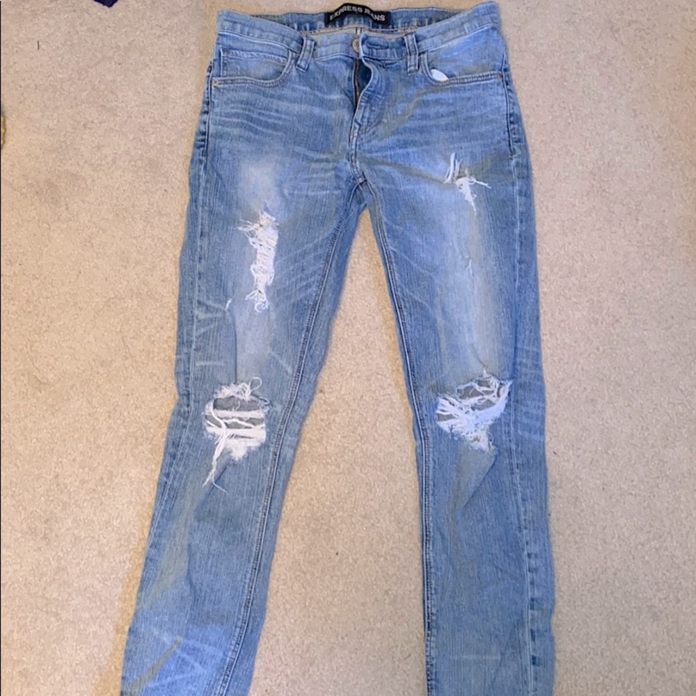 Distressed Express light jeans